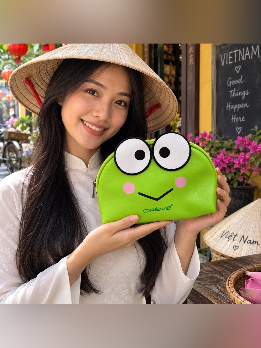 Keroppi Bundle- Sanrio Keroppi Frog Vegan Leather Makeup Bag 2024